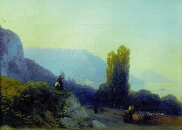 山 Painting - ヤルタ山へ向かうイワン・アイヴァゾフスキー